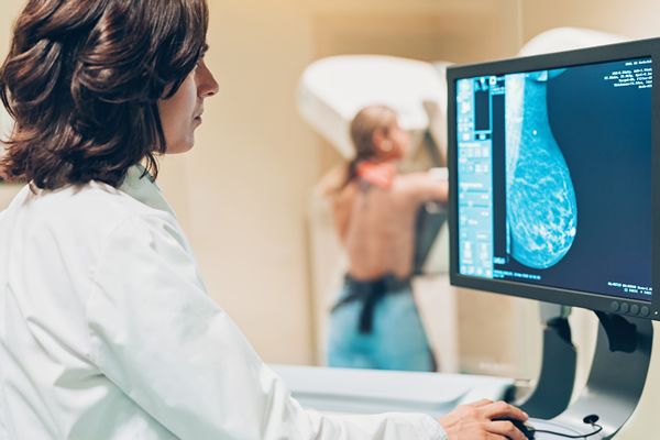 Mammography done to detect breast tumour